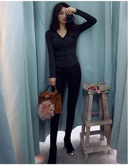 

Fashing v-neck female render Summer Spring Fashion T-Shirt Tee Shirt Femme Cotton Sexy Thin slim Tight Solid Black white Tops