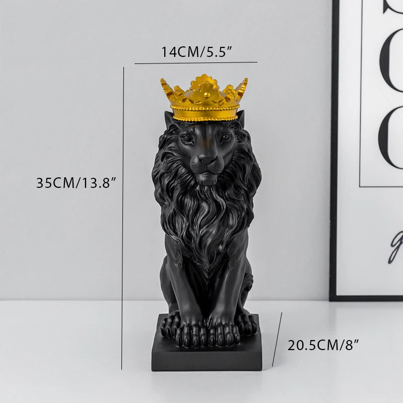 

Nordic Creative Crown Lion Ornaments Home Decorations Accessories Modern Resin Crafts New Year'S Gifts Bar Restaurants Art Decor