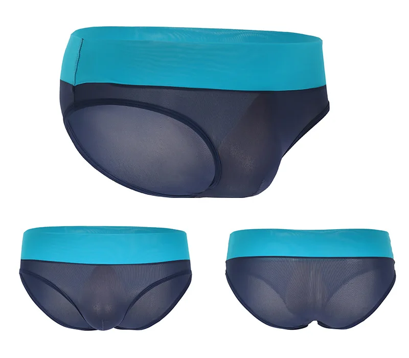 6PCS Men's Briefs Underwear U Convex Pocket Ultra-thin Transparent Ice Silk Men's Briefs Fork Low Waist Small Pants Sexy Shorts