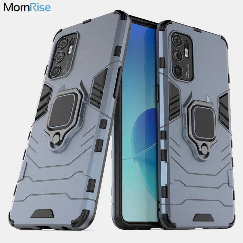 

Tough Hybrid Armor Cover For OPPO RENO 6 4G / 5G Case With Magnetic Finger Ring Socket Stand Protective Phone Cases Fundas