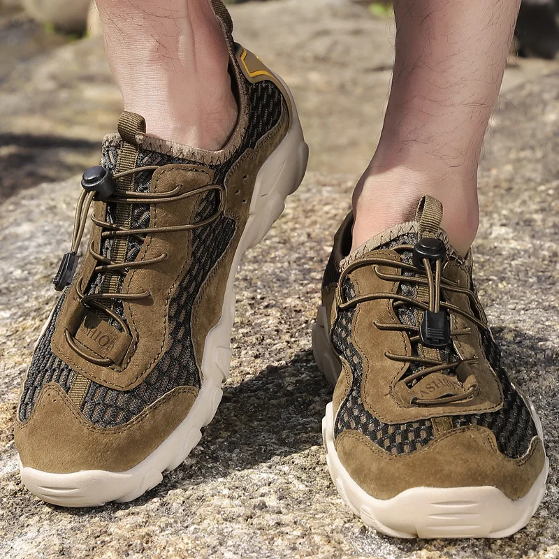 

Summer Sneakers For Men Lightweight Quick-drying Outdoor Shoes Soft Barefoot Beach Shoes Sport Aqua Mesh Hiking Shoes