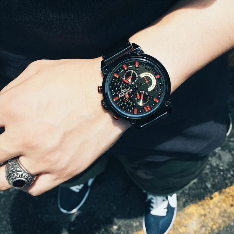 

NAVIFORCE Black Luxury Mens Watches Military Sport Waterproof Date Week Display Wristwatch Male Creative Clock Masculino Relogio