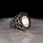 Винтажное турецкое серебряное кольцо ручной работы для мужчин ретро резной узор камень циркония чорный кольцо женские Панк модные мусульманские украшения