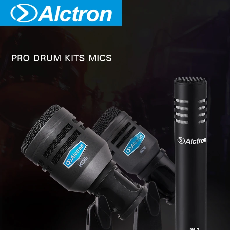 Alctron T8700II профессиональный набор микрофонов для ступенчатых барабанов, набор инструментов для производительности, включает KD6 SD2 DM-3 для джаза/ударного барабана