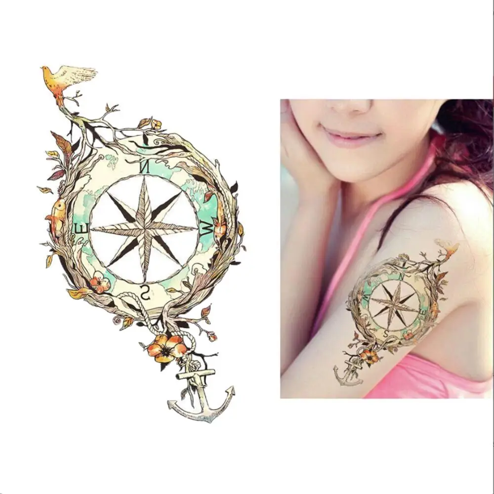 Женские водостойкие наклейки для татуировок цветные животные акварельная