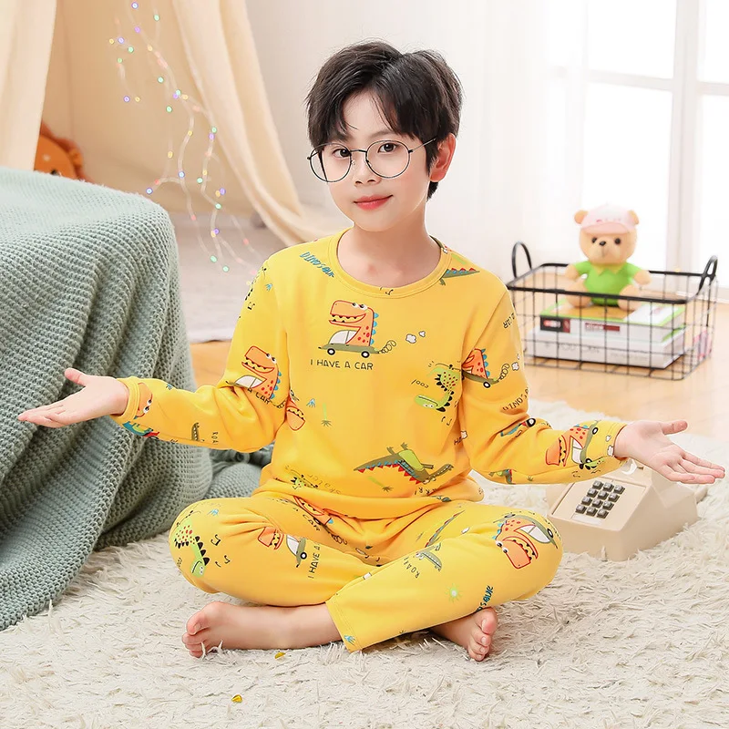 

2 шт., Детские пижамные комплекты с принтом динозавров