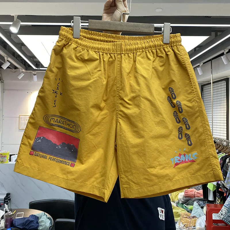 

Travis Scott Cactus Jack Trails Path Mesh Shorts Men Women Best Quality Breechcloth Breathable Drawstring clothing