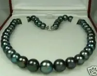 new Style Hot sale 8-9mm Tahitian Black Natural Pearl Necklace 18" AAA Fashion Wedding Party Jewellery