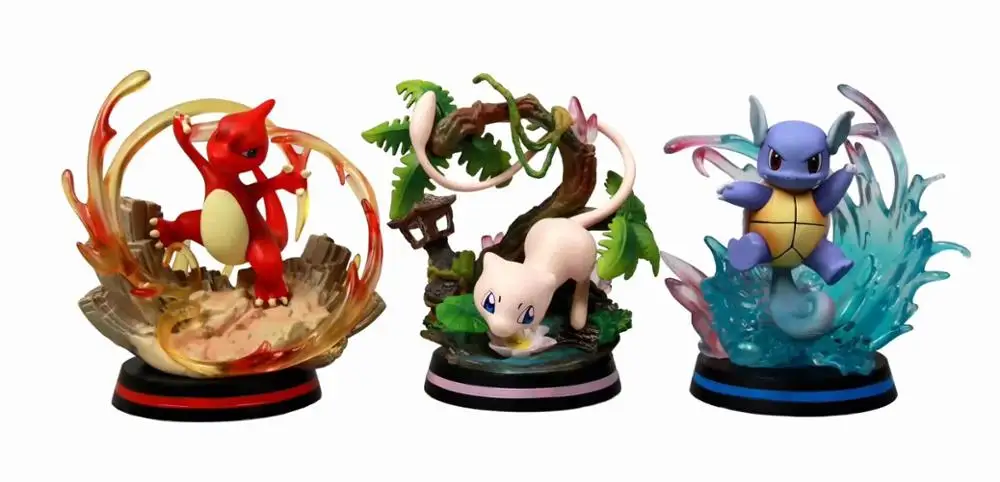 Аниме 13 14 см Charmeleon Wartortle Mewtwo сцены ПВХ фигурка Коллекция Модель игрушки