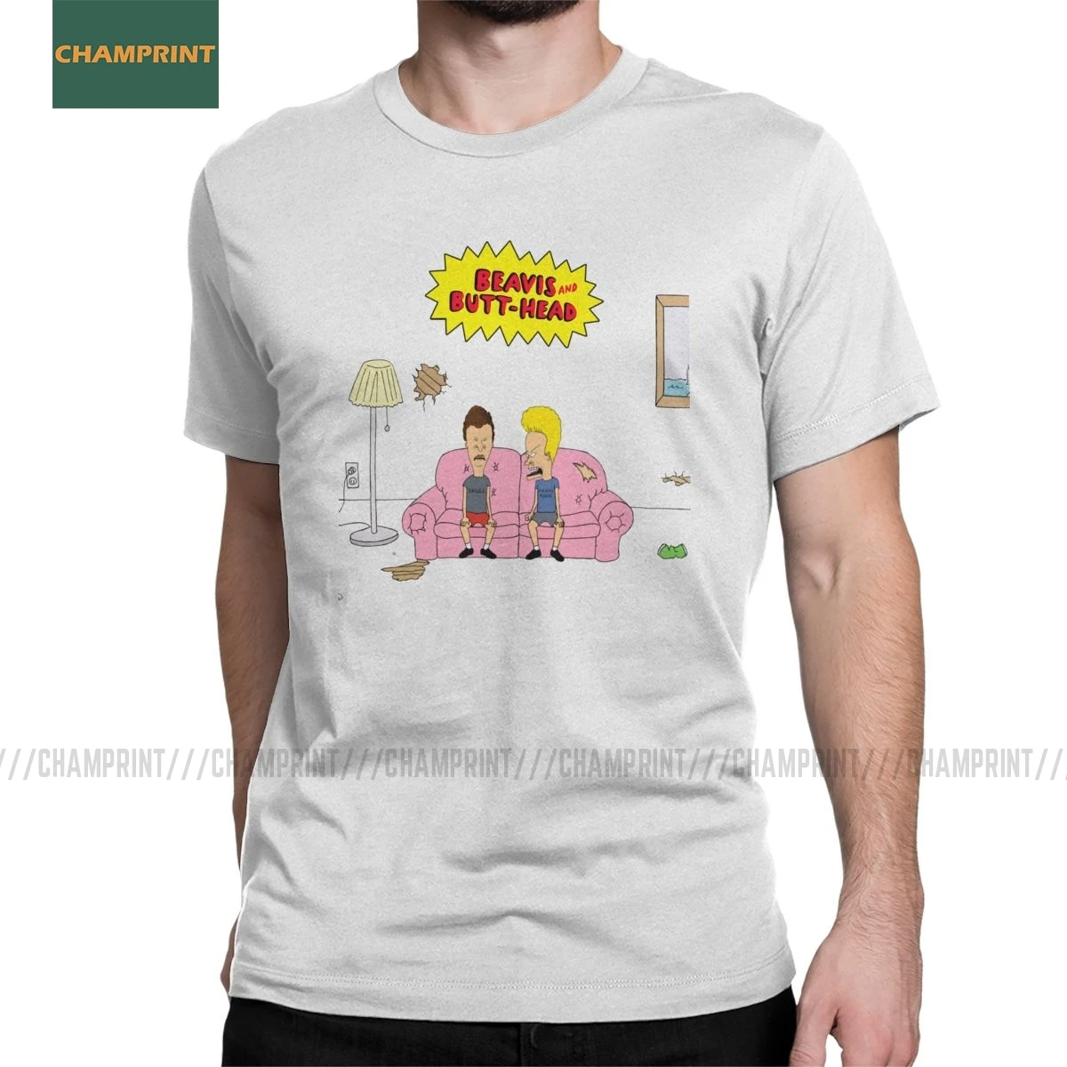 Мужская футболка с короткими рукавами Beavis винтажная металлическая из 100% хлопка