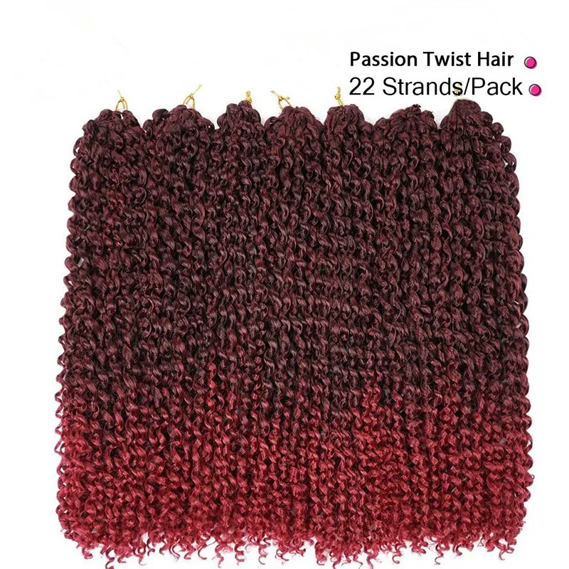 18 дюймов волна воды страсть крученые волосы синтетический вязание крючком косы