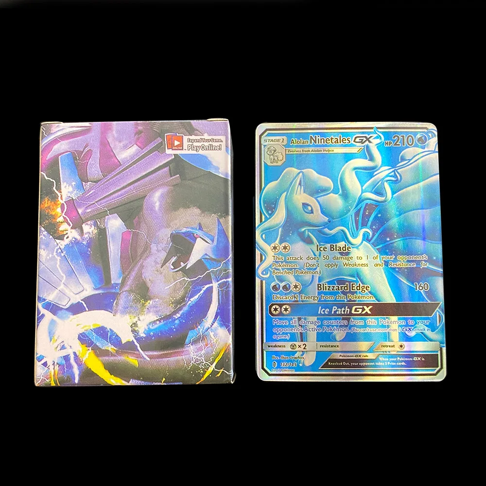 100 шт. карты Pokemon GX MEGA блестящие английская игра Трейдинг боевой бустер покемона