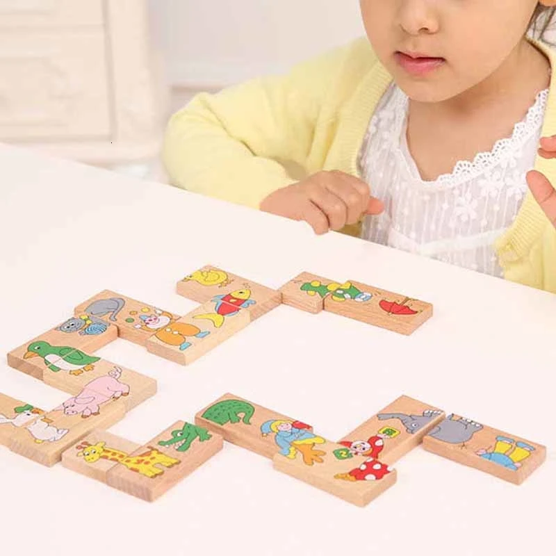 15 шт./компл. Детская игрушка с рисунком животных строительная последовательность