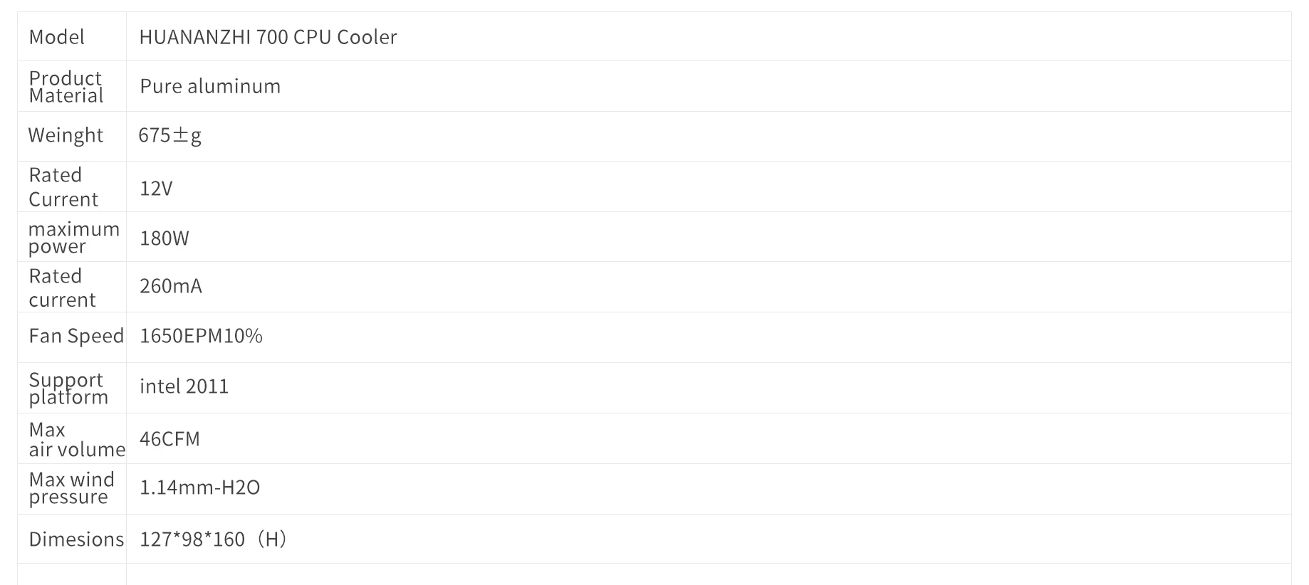 

HUANANZHI Cpu cooling fan A700 6 Copper Heat Pipe LED CPU Cooler Cooling Fan Radiator Quiet SINGLE Fan Cooler Radiator aluminum