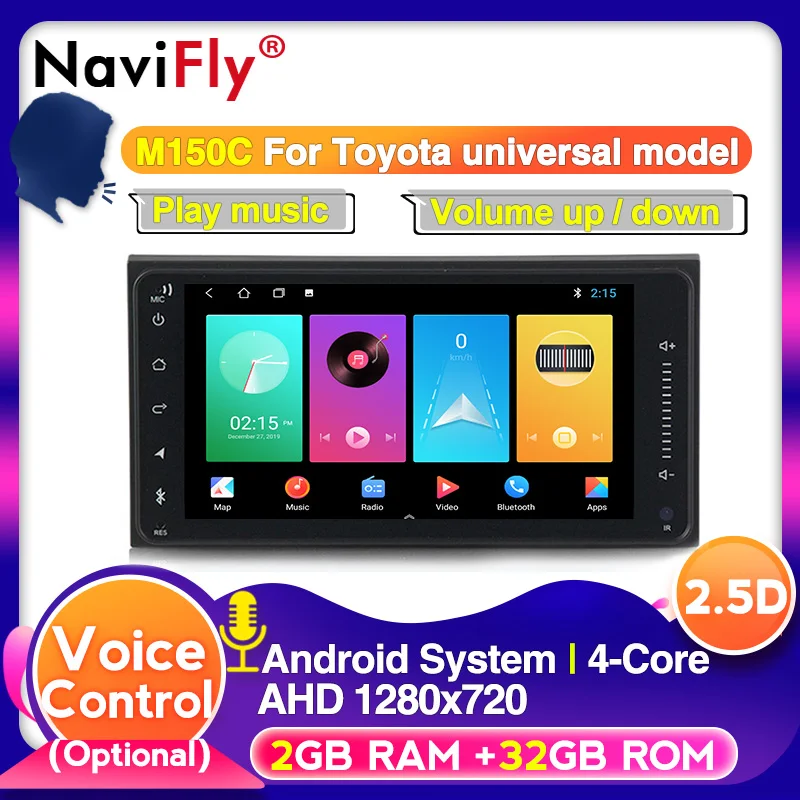 NaviFly Android 9 Голосовое управление для toyata COROLLA VIOS CROWN CAMRY HIACE PREVIA RAV4 автомобильное