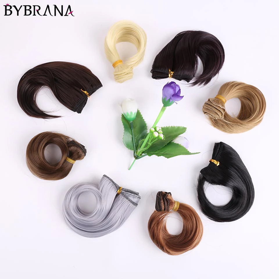 Bybrana Черный Коричневый Серебряный Многоцветный 15*100 см Парики BJD SD волосы для кукол DIY