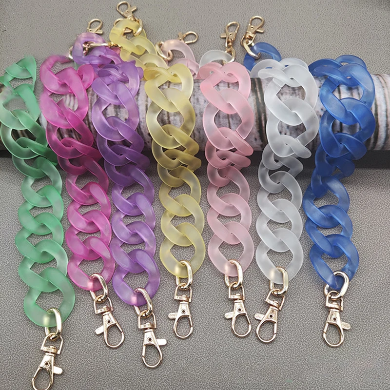 

Прозрачная Сумка-цепочка из акриловой смолы, ремешок для женской сумки, пластиковый матовый кошелек на цепочке, ремешок со съемной ручкой, а...