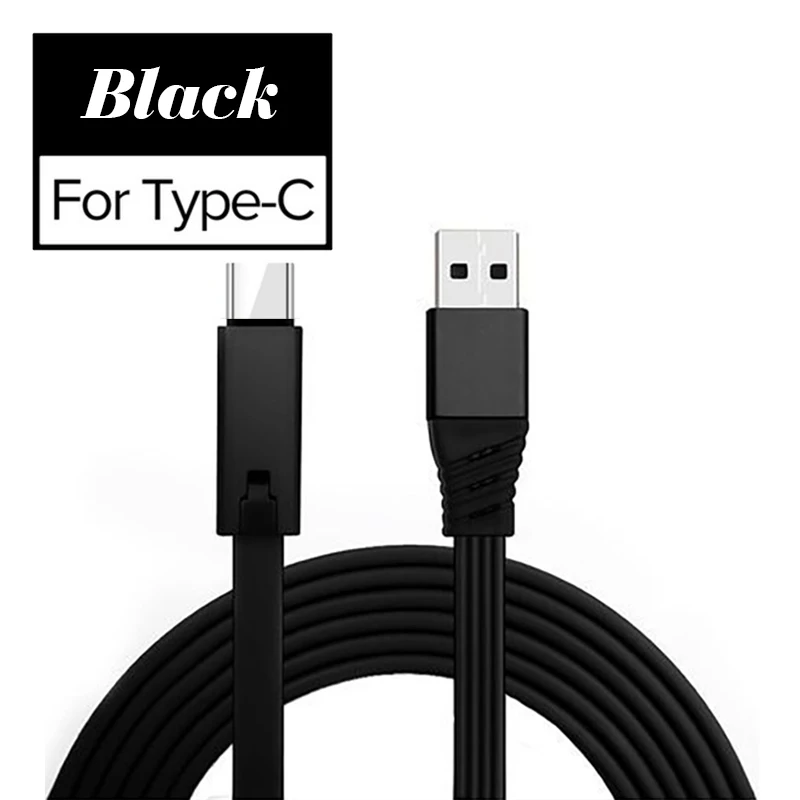 Black For Type-c Зарядный кабель для мобильного телефона с возможностью быстрой резки для iPhone, кабель для быстрой зарядки для Android type-C, быстрая зарядка через usb - Цвет: Black For Type-c