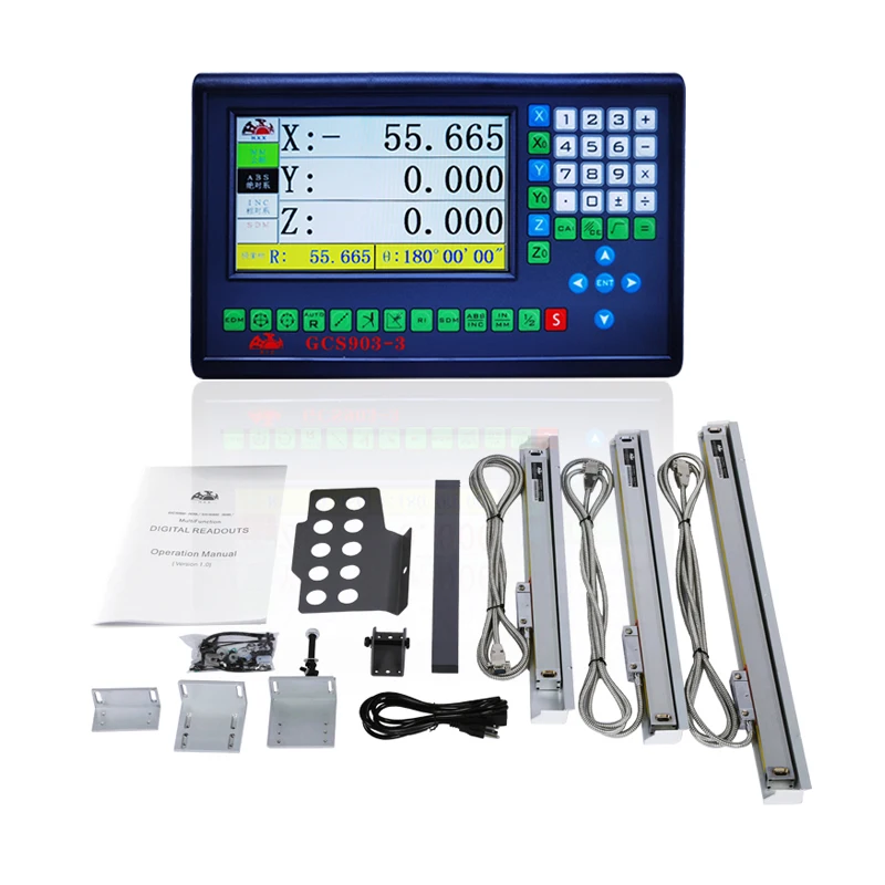 

HXX NEW 3 Axis LCD Dro Set With Linear Scales Ruler Dimension 50-1000 for Lathe Mill Machine Digital Readout System Display