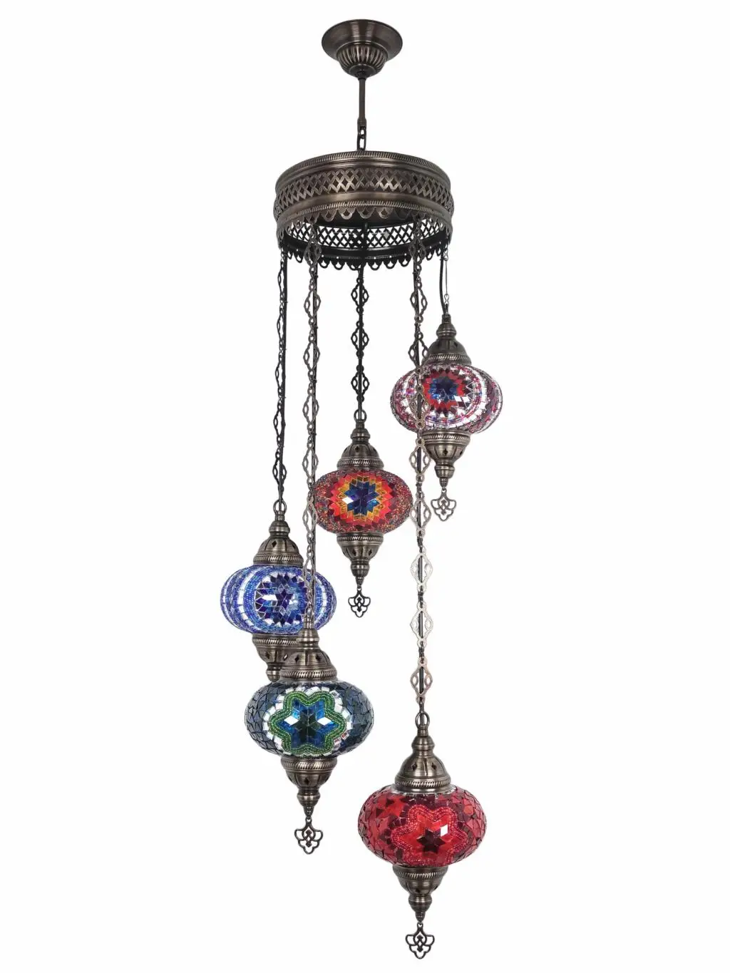 

Amazing 5 Big Glob Turkish mosaic chandelier ceiling Moroccan
