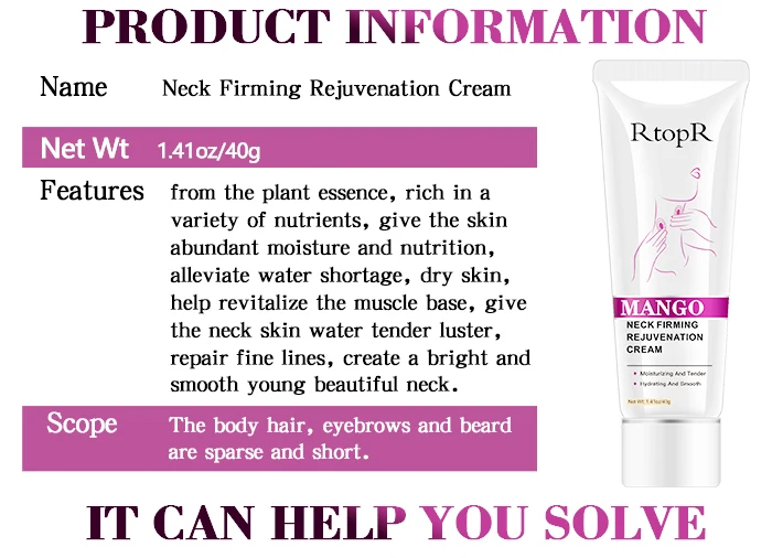 

Neck Cream Face and Neck Wrinkle Removing Cream Rejuvenation Firming Skin Whitening Moisturizing Shape Beauty Neck Skin Products