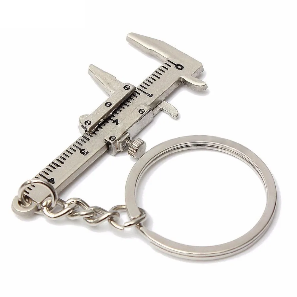 

1pc Unique Key Ring Mini Vernier Caliper Keychain Portable 0-4cm Mini Vernier Calipers Keychain Measuring Gauging Tools Accessor
