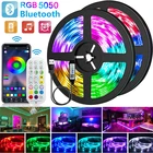 Светодиодная лента RGB 5050 с Управлением по Bluetooth, USB, 5 В, гибкая светодиодная лента RGB для подсветки телевизора, украшения комнаты