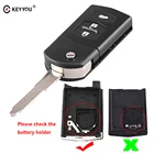 Складной автомобильный флип-ключ KEYYOU, черный чехол-брелок с дистанционным управлением для Mazda 3, 5, 6, замена ключей с 3 кнопками