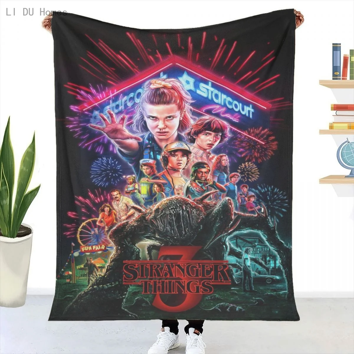 

New Horror Movie Stranger-Things Premium Throw Blankets Print on Demand Sherpa Blanket for Sofa Customized DIY Plush Thin Quilt
