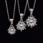 Кулон из серебра 925 пробы с муассанитом в виде снежинки, ожерелье для женщин, цепочка из искусственного бриллианта 1ct-3ct D цвета, Изящные Ювелирные украшения