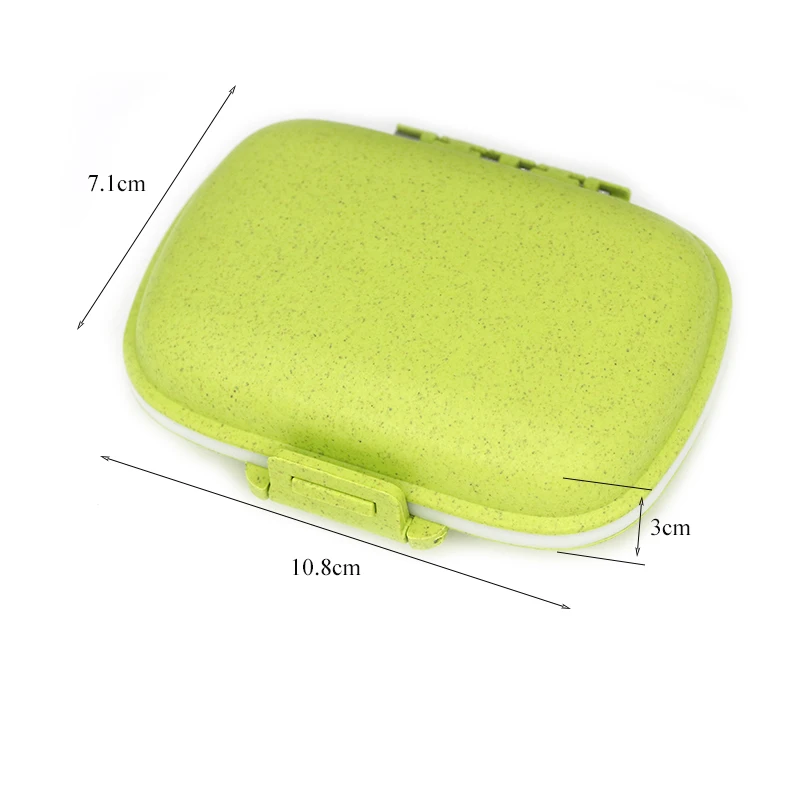 

8 grids organizer container for tablets travel pill box with Seal ring Small box for tablets Wheat straw container for medicines