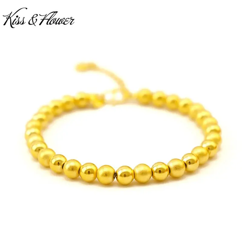 

Браслет-цепочка с матовыми бусинами KISS & FLOWER BR143, 2021