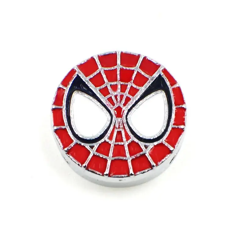 spiderman 2 Супермен, супергерой Человек-паук США капитан Железный человек Бэтмен Flash Slide Подвески Эмаль Бусины для нанизывания для 8 мм ремень DIY ювелирных изделий - Окраска металла: spiderman 2