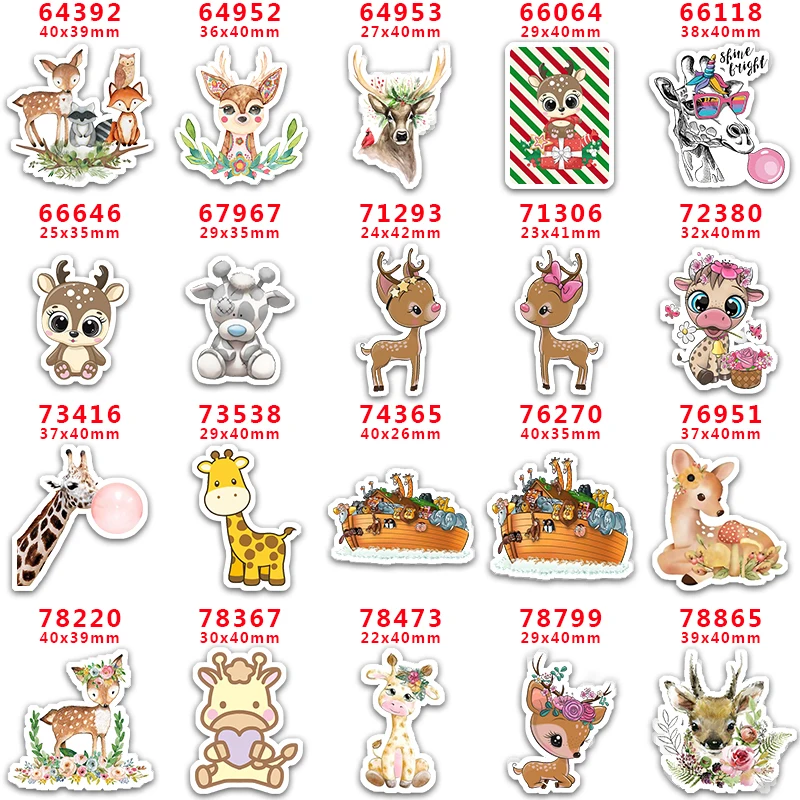 

DIY Craft Supplies Sewing Accessories Cartoon Deer Printed Planar Resins Mold 10 Pieces. PR-64392