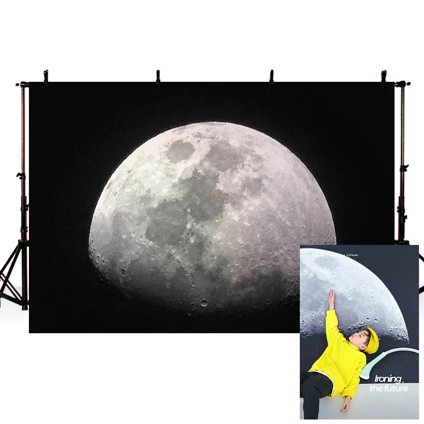 

Фоны Mehofond с изображением луны и поверхности черные крутые природные вселенные космос дети портретные фотографии фоны для фотостудии