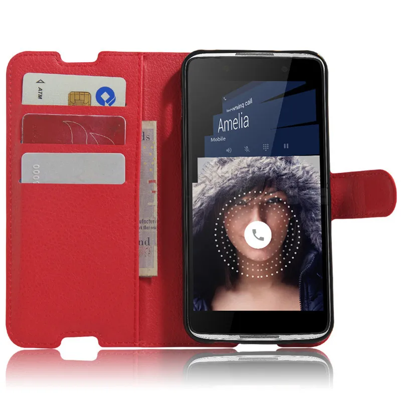 Чехол кошелек для Alcatel Idol 4 6055K 6055B 6055Y флип кейс OT 6055H 6055P 6055I кожаный держатель карт