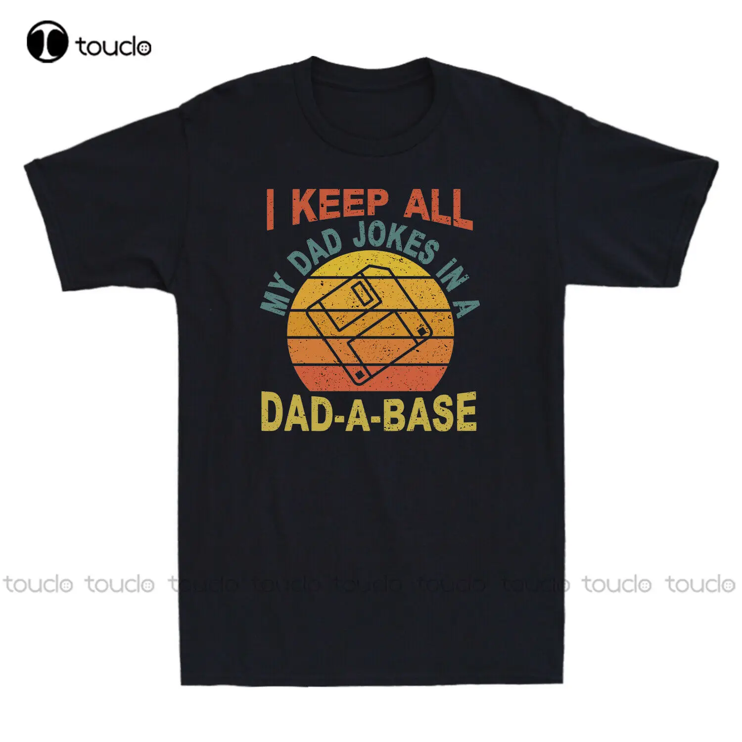 

New I Keep All My Dad Jokes In A Dad-A-Base Vintage Father'S Day Gift Men'S T-Shirt Volleyball Shirts