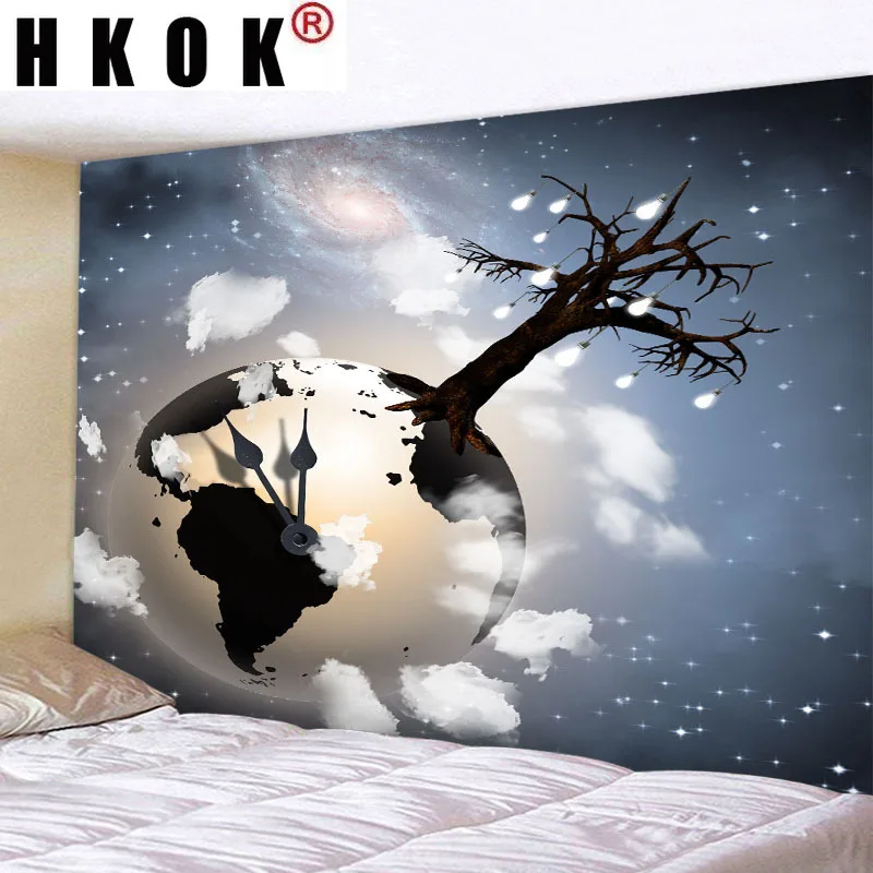 

Красивый гобелен с цифровым принтом космической планеты HKOK, настенное покрытие, коврики, фоновая ткань, пляжный коврик, одеяло для дома Dec