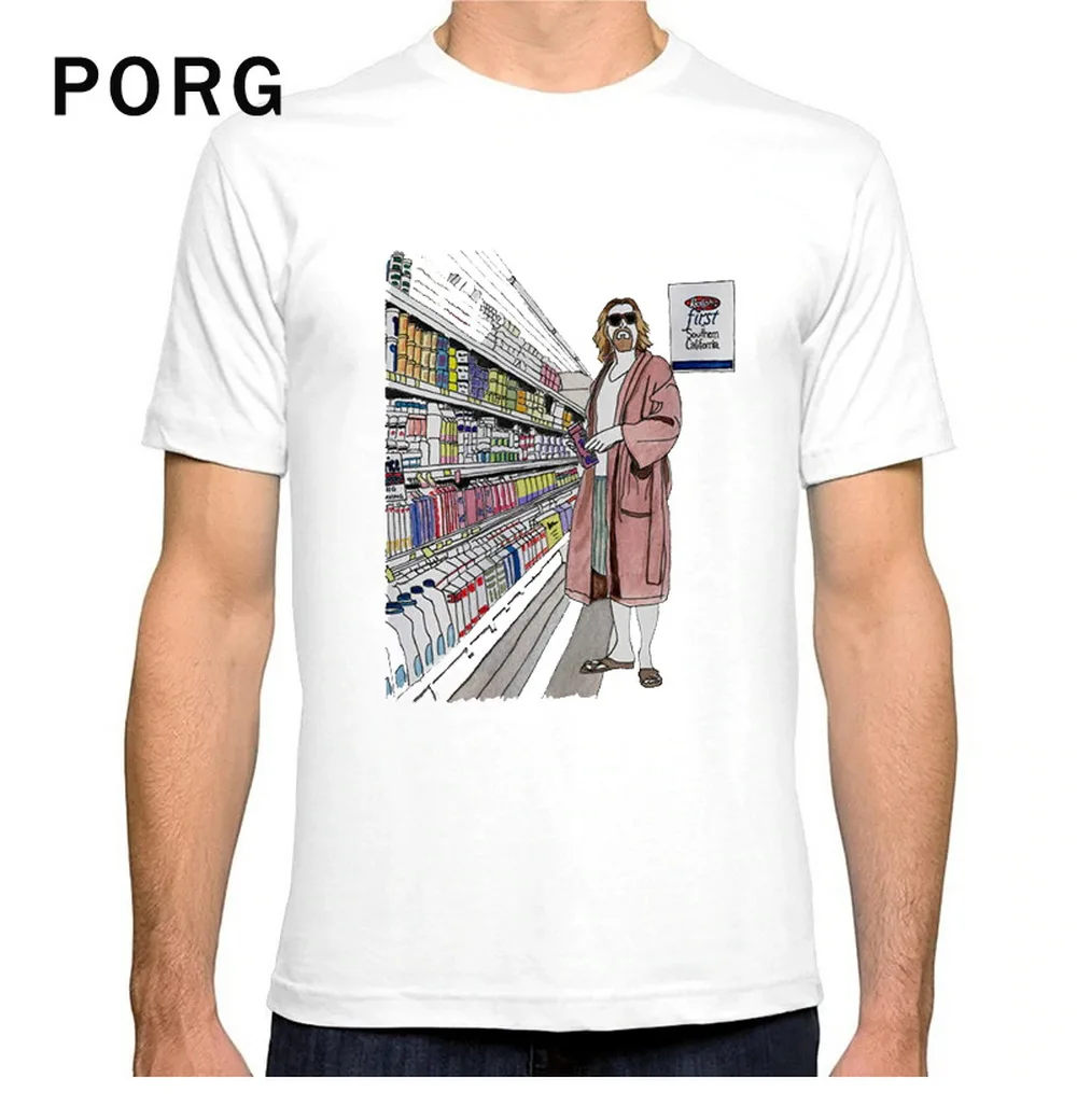 Большая футболка Lebowski забавная Мужская Лебовски ТЦ Dude полноват | одежда