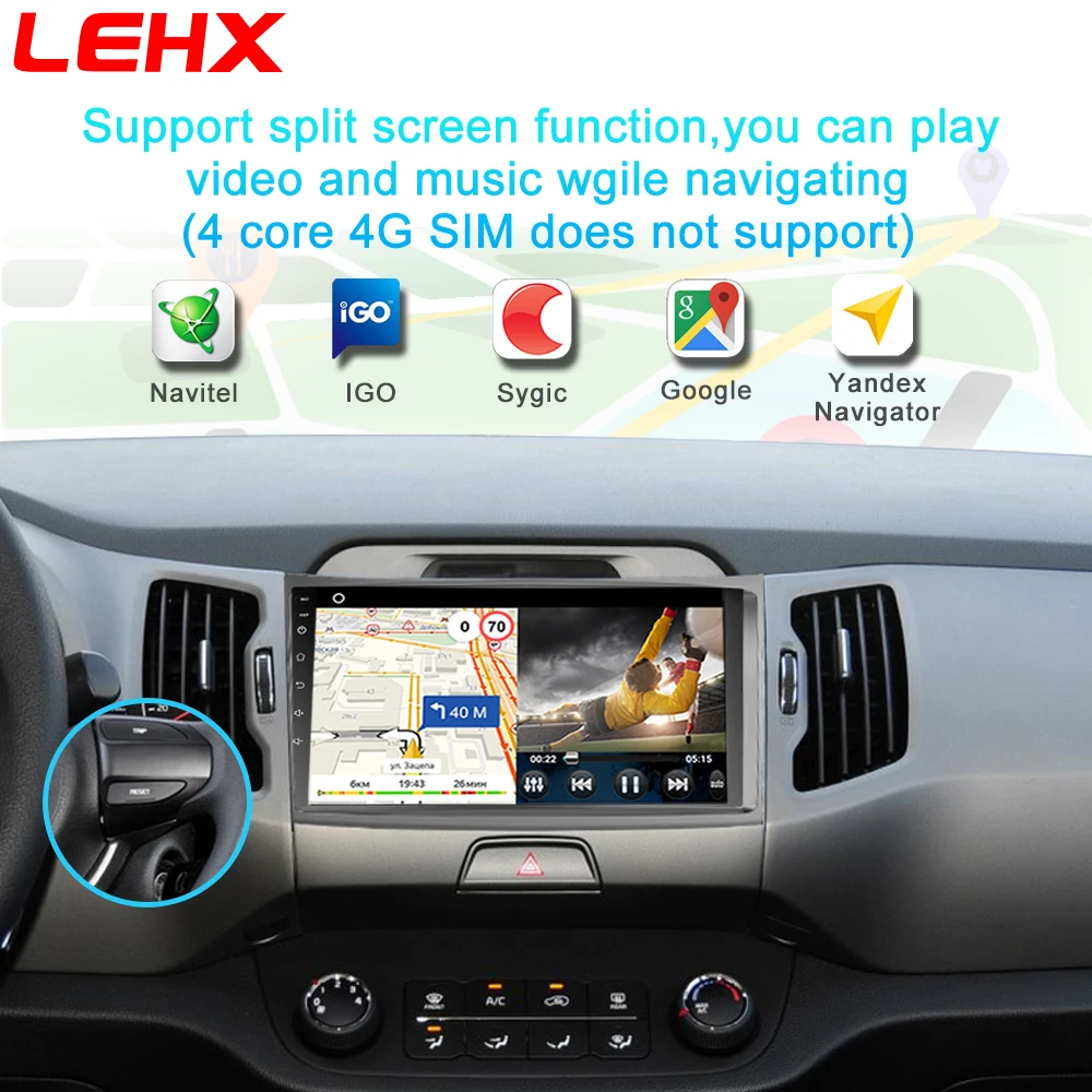 Автомобильный мультимедийный плеер LEHX на Android 9 0 2 din автомобильный dvd для KIA sportage
