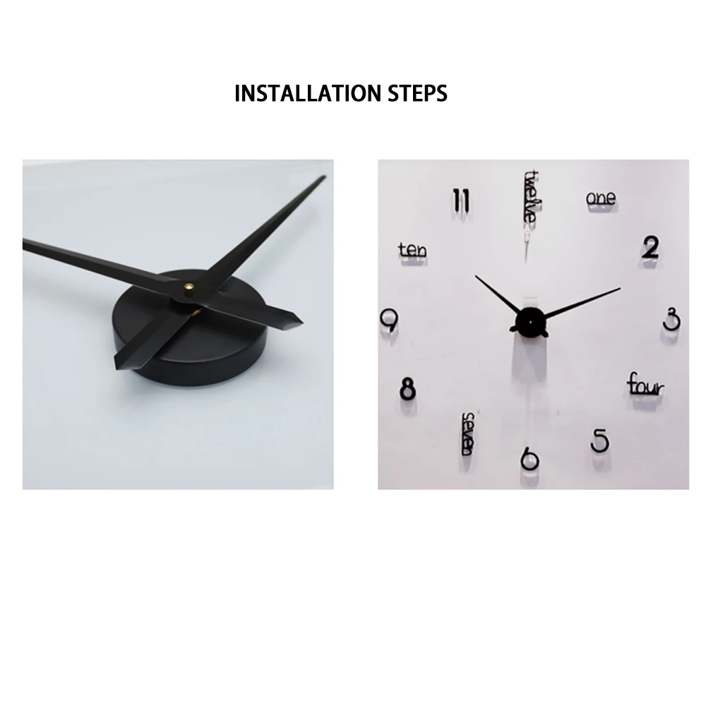 

Creative DIY wall Bedroom Silent clock clock large size Acrylic wall with sticker clock Battery Operated, Easy to Read