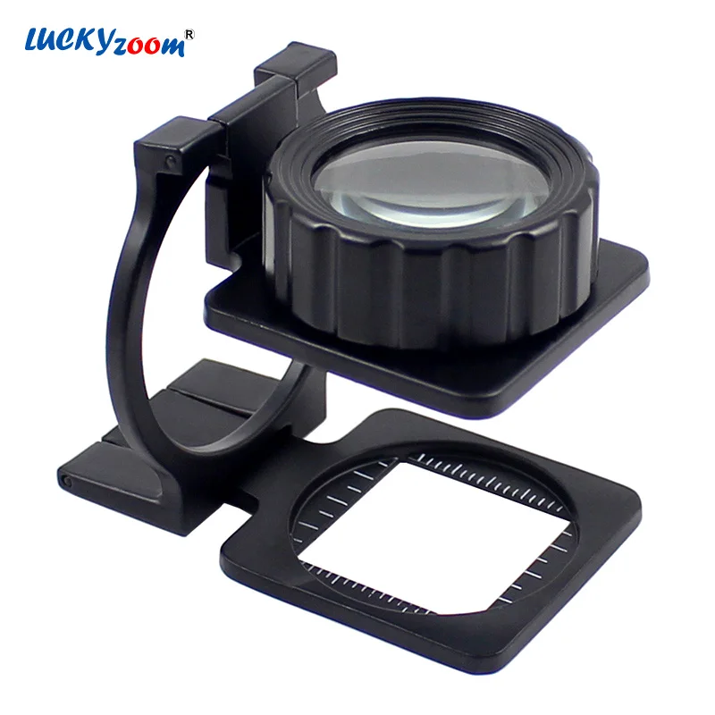 

Scale Table Magnifier 15X Magnifying Glass Cloth Textile Fabrics Inspection Folding Magnifier Optical Glasses Len Jewelry Loupe