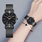 Роскошные женские часы DOM со звездным небом, черные часы, модные повседневные женские наручные часы, водонепроницаемые стальные женские наручные часы