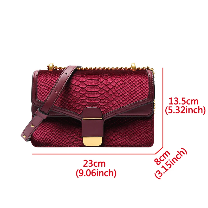 

Small Square Scarf Chain Crossbody Bags for women Designer Buckle Shoulder Messenger Bag woman Crocodile Pattern Women's Handbag
