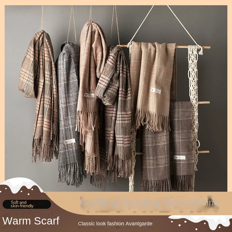 Новинка осенне-зимний женский шарф COZOK в британском стиле толстый из кашемира для