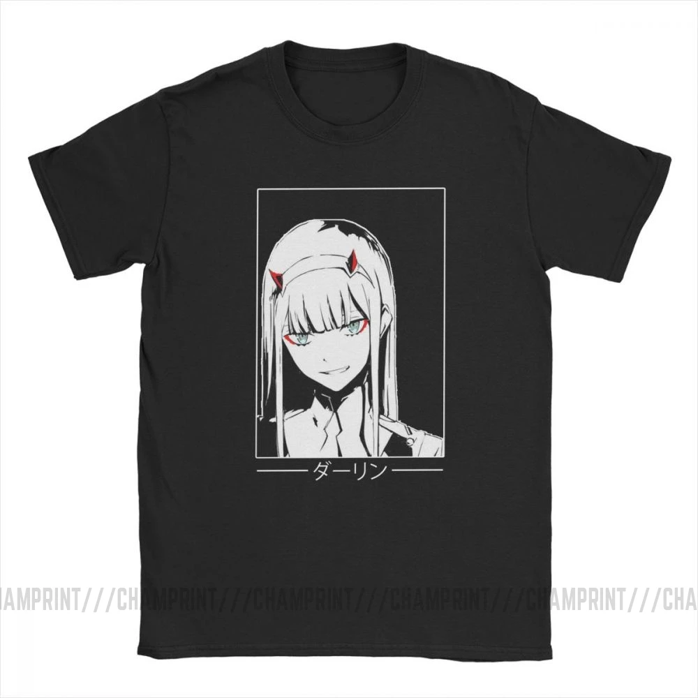 Zero Two Darling In The Franxx White Аниме Манга Футболка мужская большого размера топы хипстерские футболки с круглым вырезом очищенная хлопковая футболка