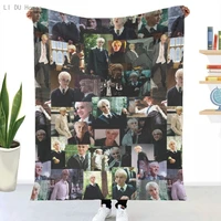 draco malfoy collage blanket plaid flannel throw quilts 3d print keep warm sofa bedroom sherpa blankets family bed bedding