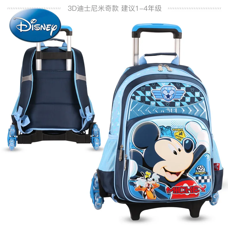 

Disney Mickey Mouse Boy Children's Trolley School Bag Large Capacity Travel Trolley Bag School Backpack School Bags