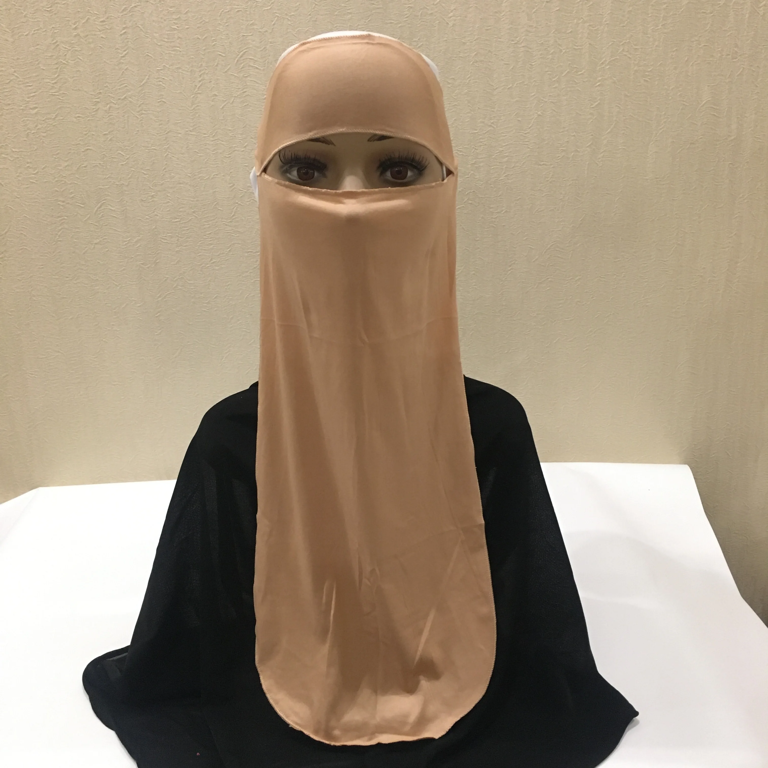 Хиджаб молочный шелк мусульманский никаб вуаль один слой мериловая ткань маска