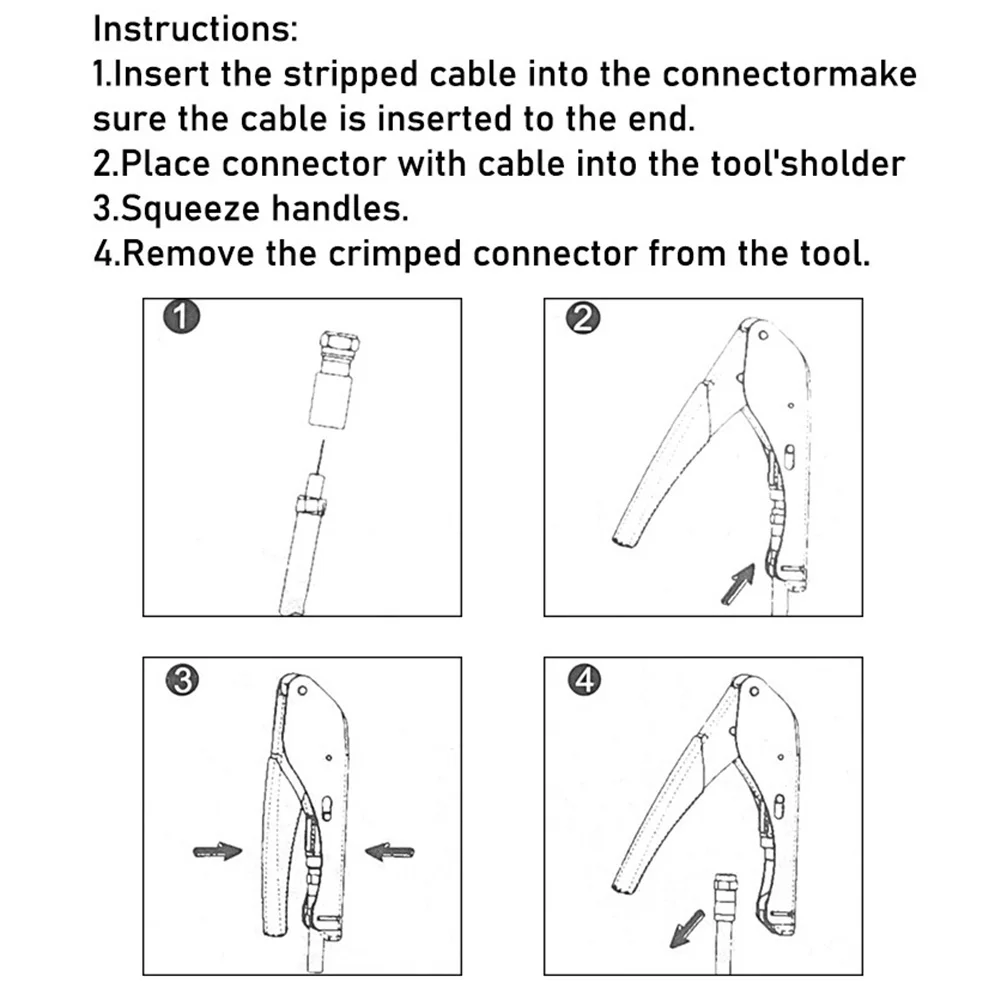 Коаксиальный кабель RG59 RG6 нажимные Обжимные Щипцы нескользящие для кабеля